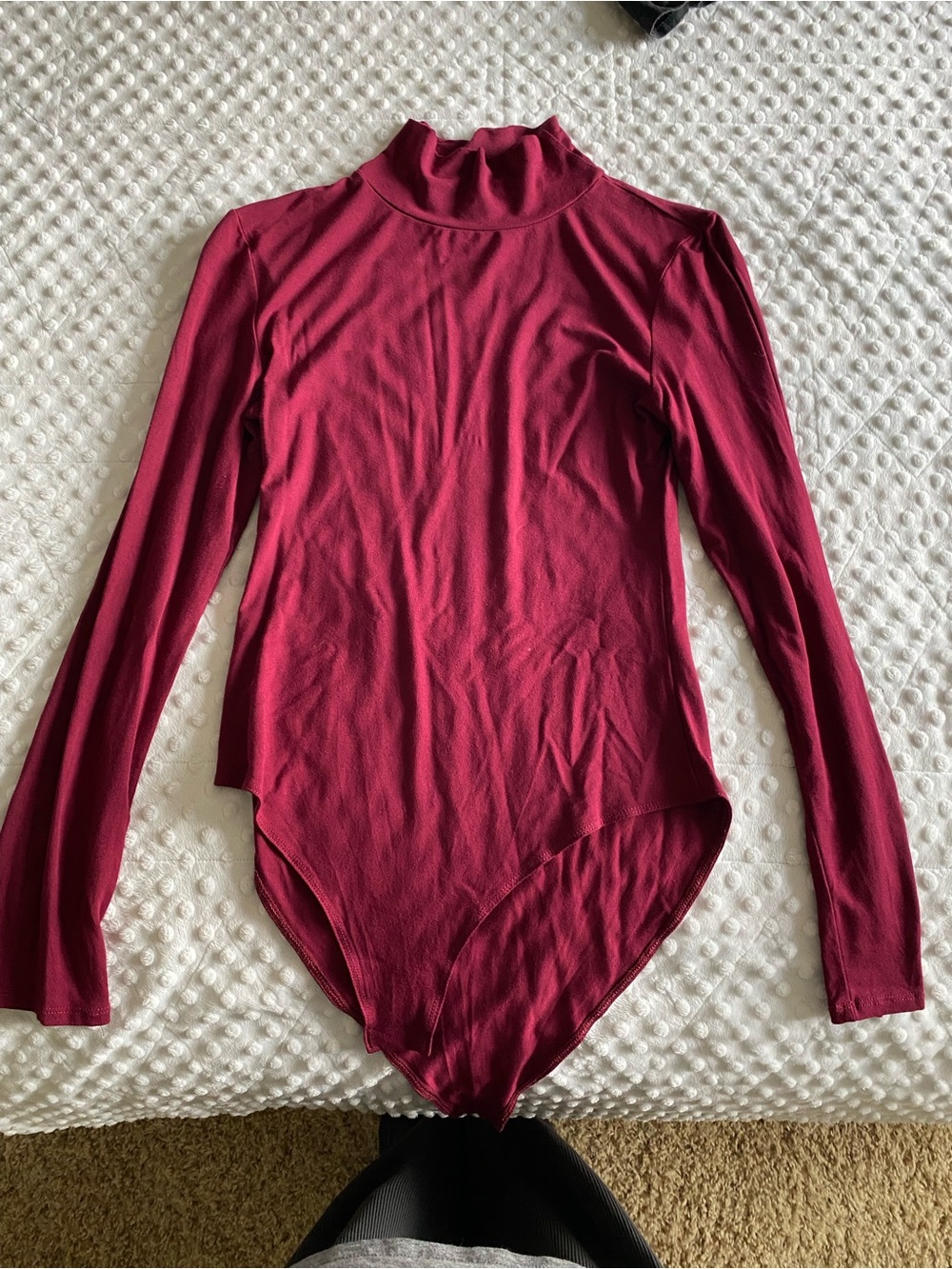 Women’s Maroon Mockneck Bodysuit